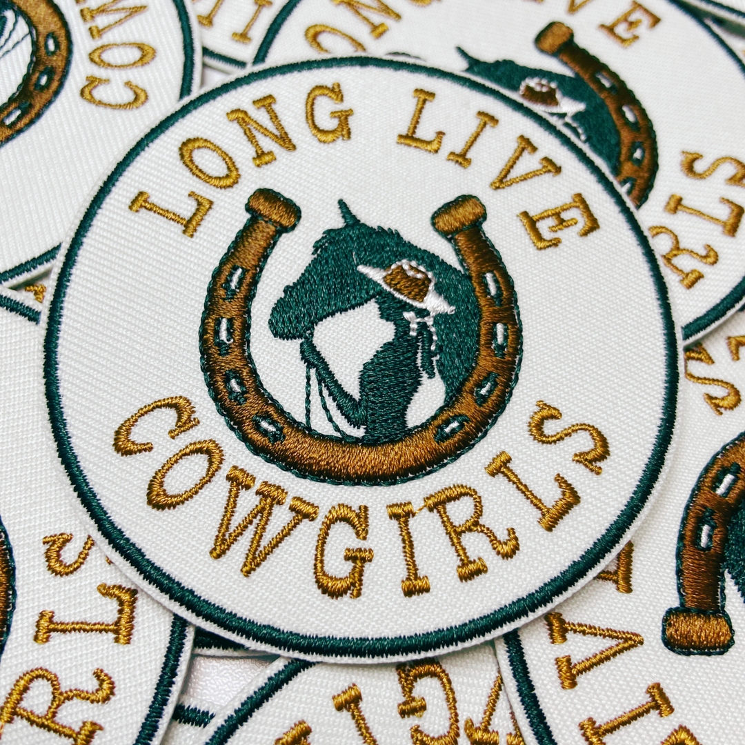 3" Long Live Cowgirls -  Embroidered Hat Patch