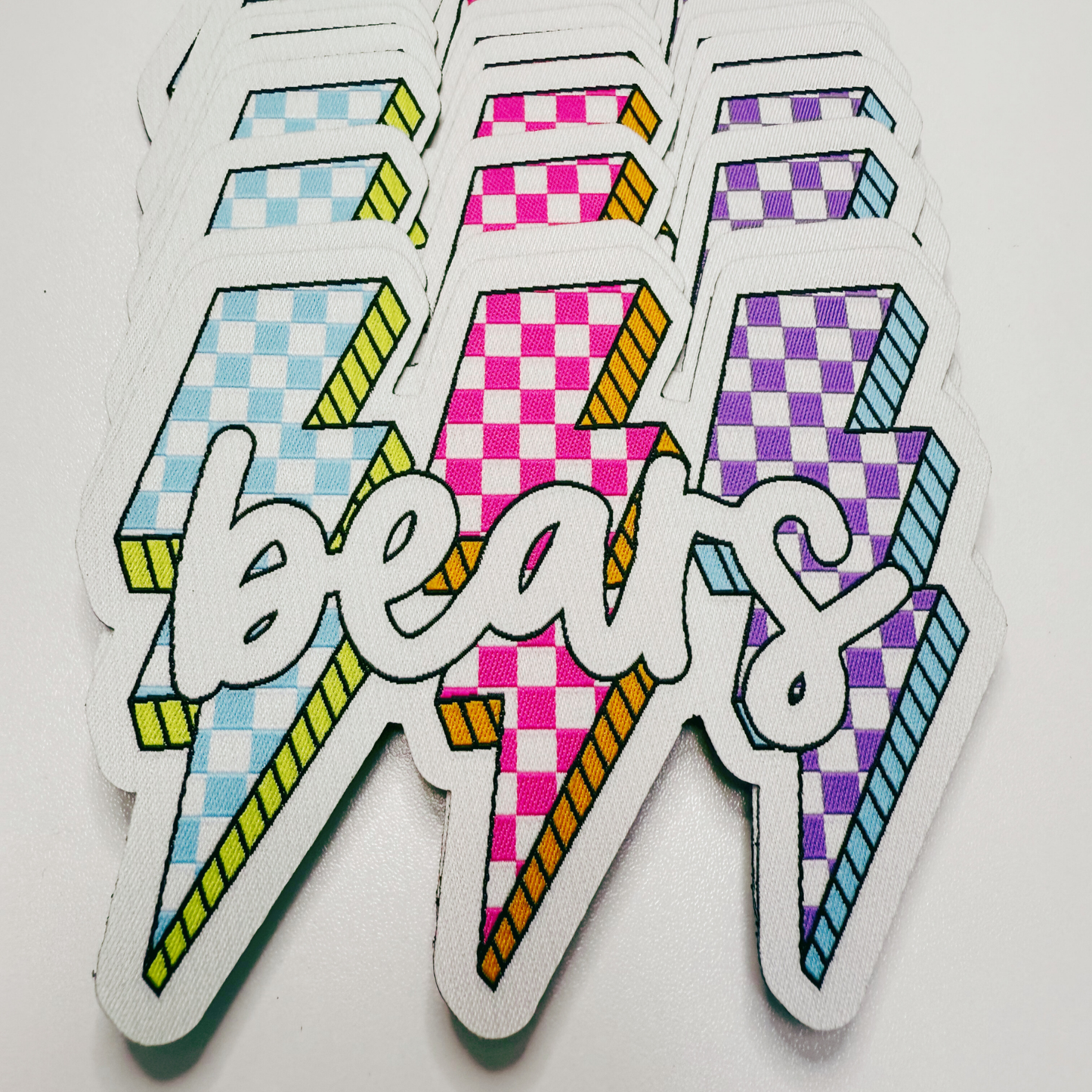 4.25" BEARS w lightning -  WOVEN  Patch
