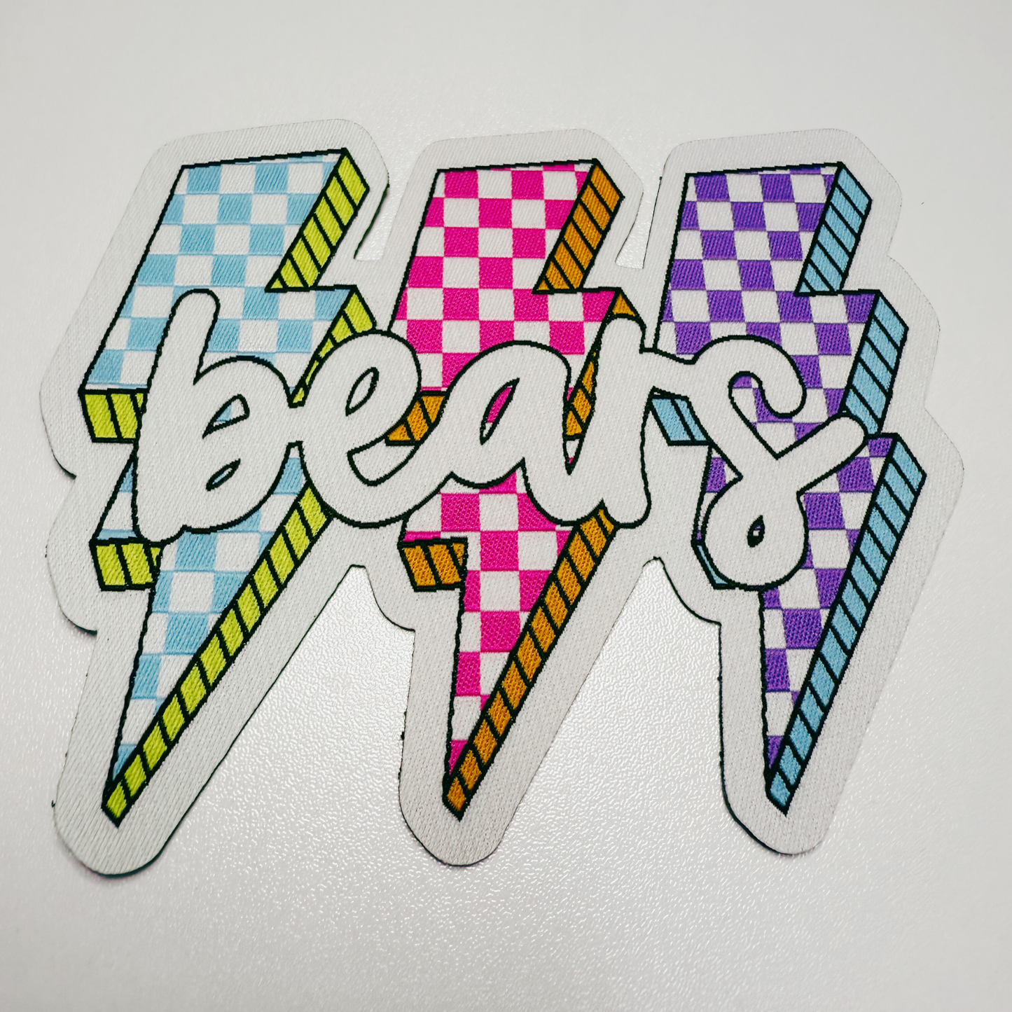 4.25" BEARS w lightning -  WOVEN  Patch