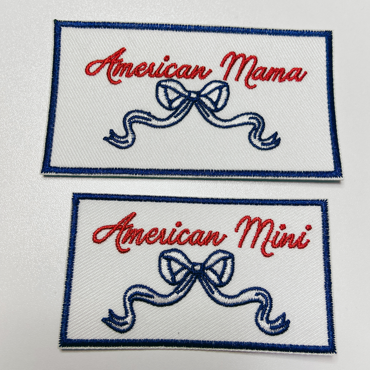 American Mama or American Mini  -  Embroidered hat Patch