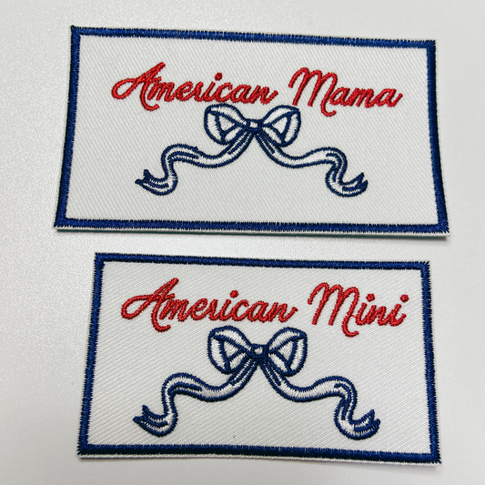 American Mama or American Mini - Embroidered hat Patch