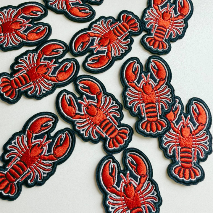 2" Red Lobster  -  Embroidered Hat Patch