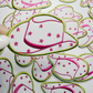 2.5” COWBOY HAT in White & Pink w stars -  Embroidered Hat Patch