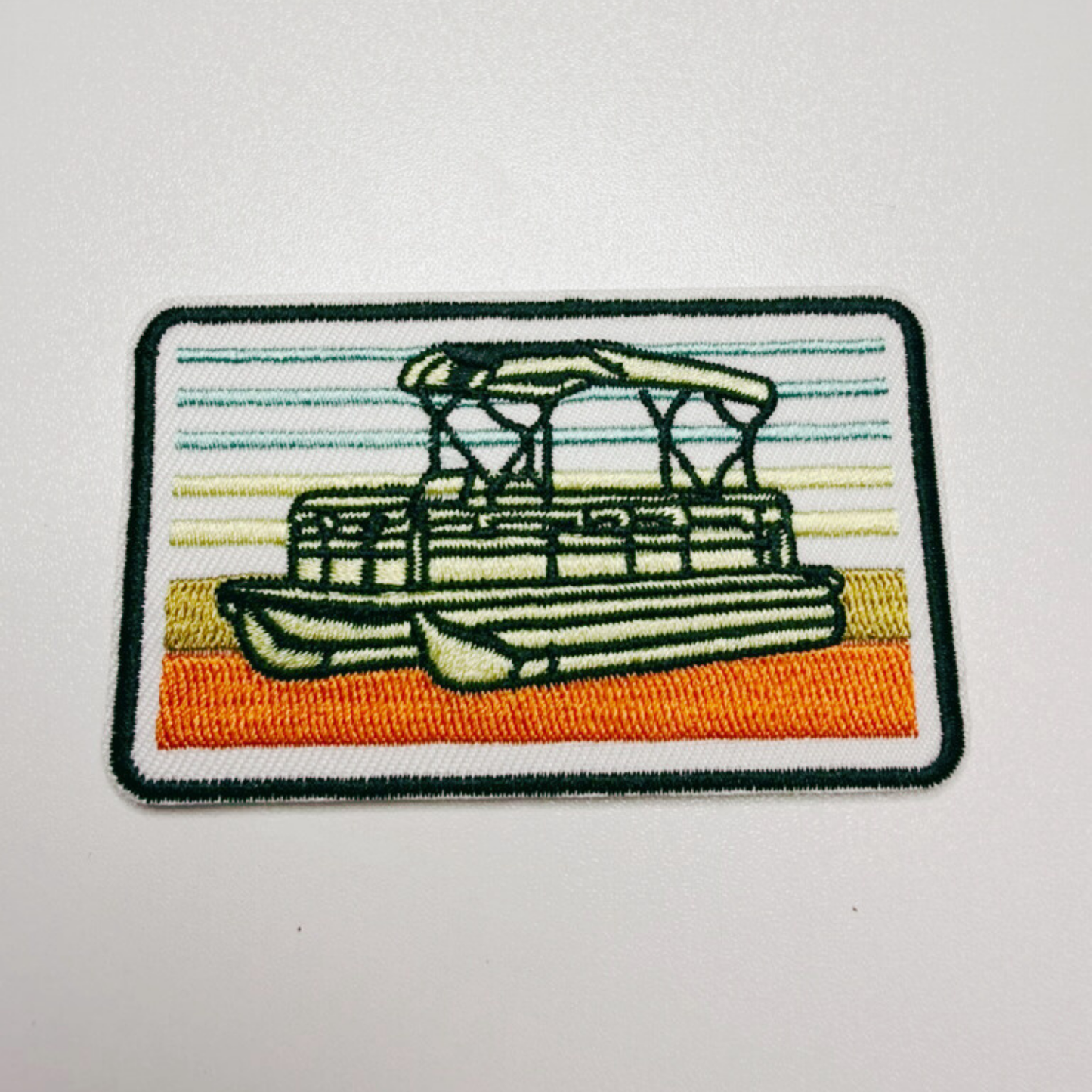 3” Pontoon Boat  -  Embroidered Hat Patch