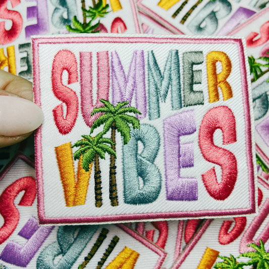 3" Summer Vibes - Embroidered Hat Patch