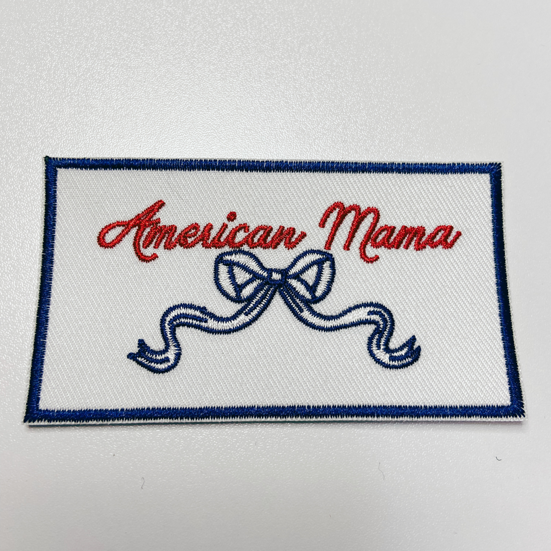 American Mama or American Mini  -  Embroidered hat Patch