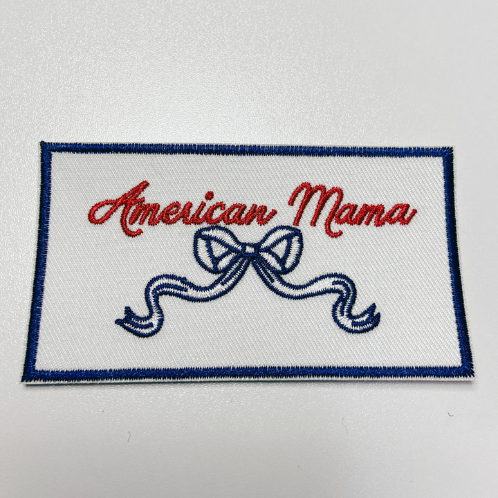 American Mama or American Mini  -  Embroidered hat Patch