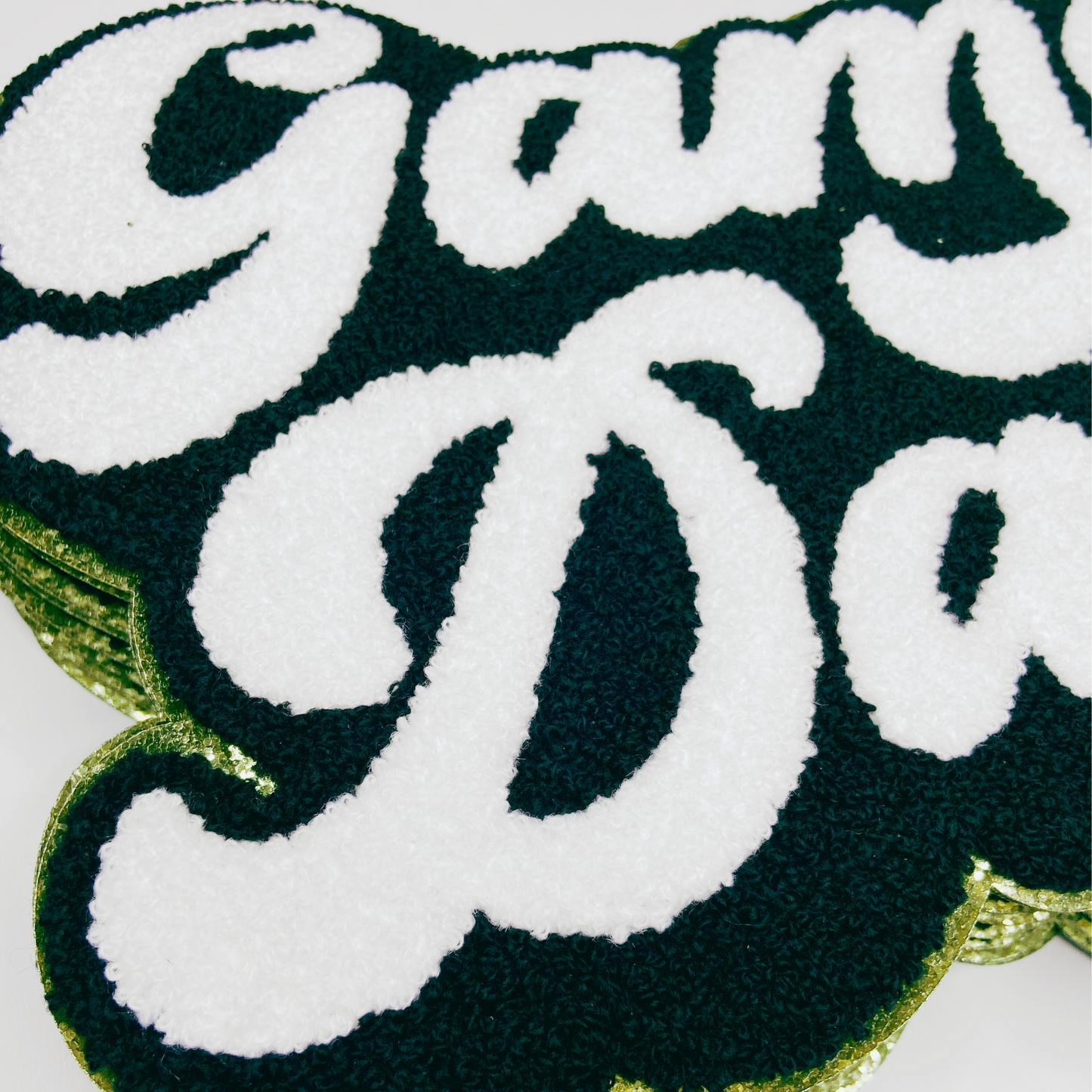 11” GAME DAY  - White & Black - Chenille Patch