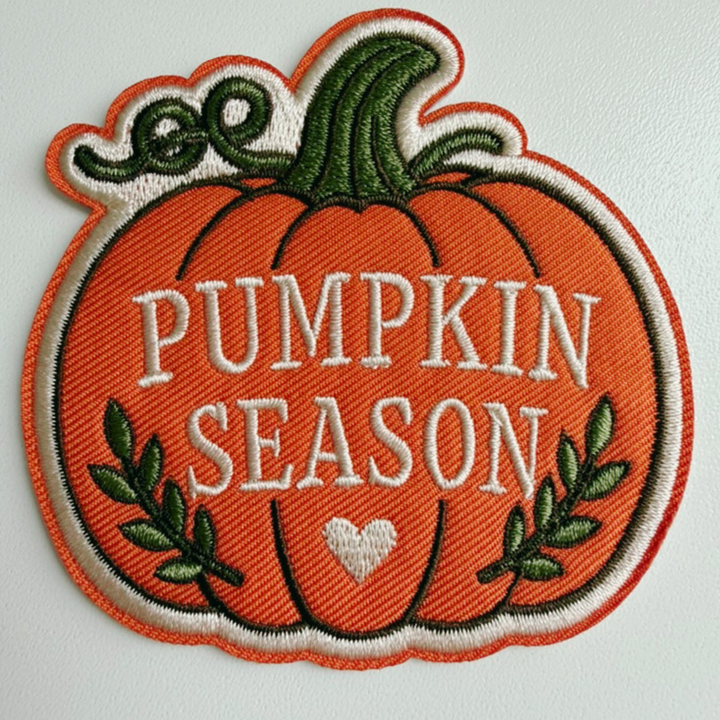 3" Pumpkin Season -  Embroidered Hat Patch