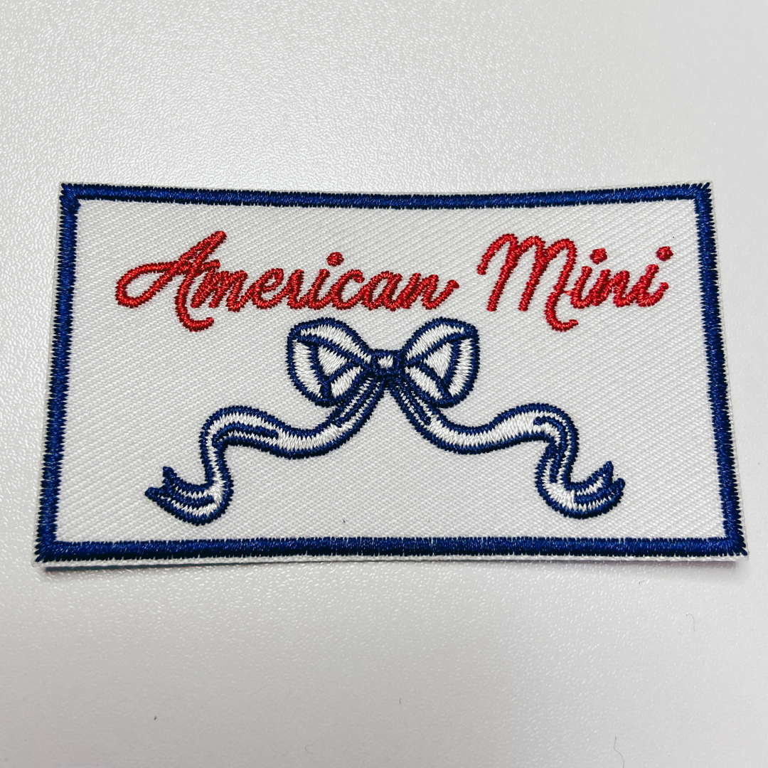 American Mama or American Mini  -  Embroidered hat Patch