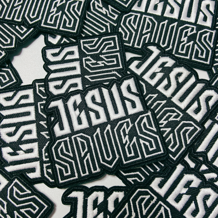 2.5" JESUS SAVES -  Embroidered Hat Patch