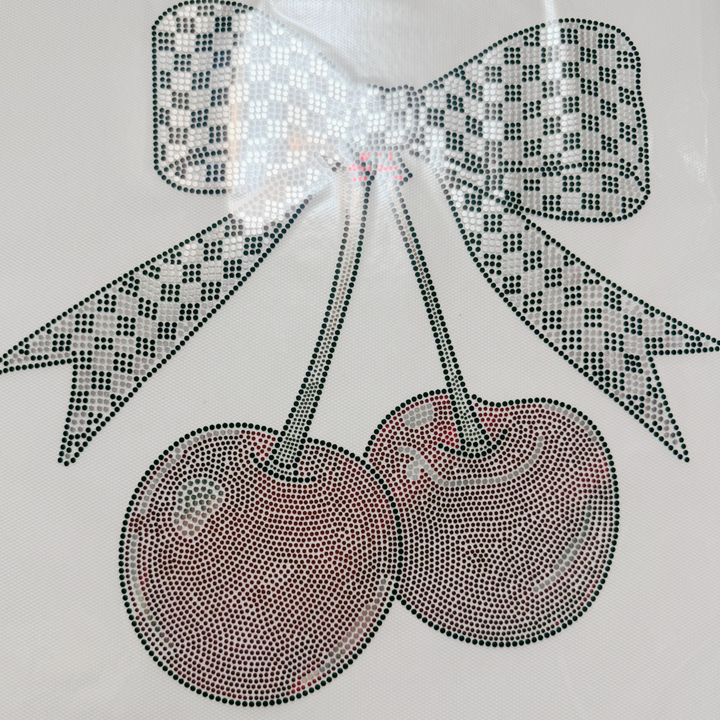 11" Cherries w Checkered Bow - SPANGLE  COLD PEEL
