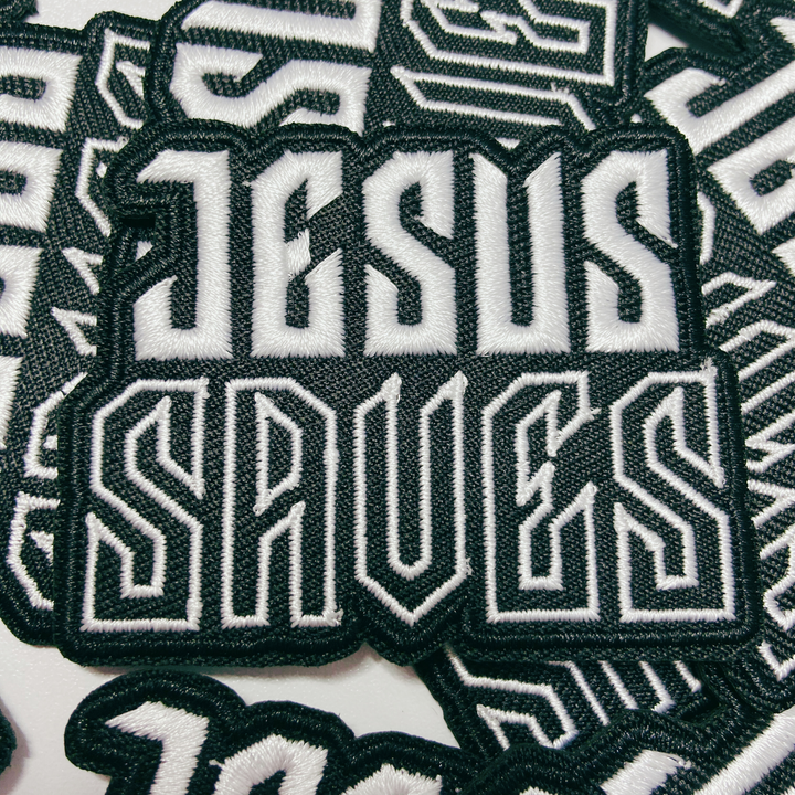2.5" JESUS SAVES -  Embroidered Hat Patch