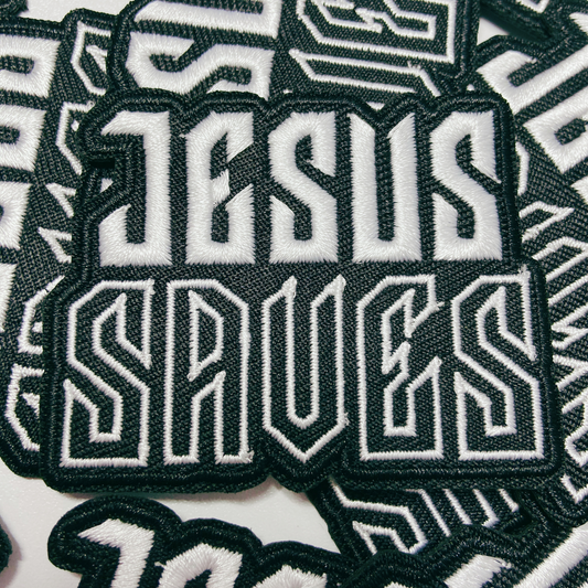 2.5" JESUS SAVES - Embroidered Hat Patch