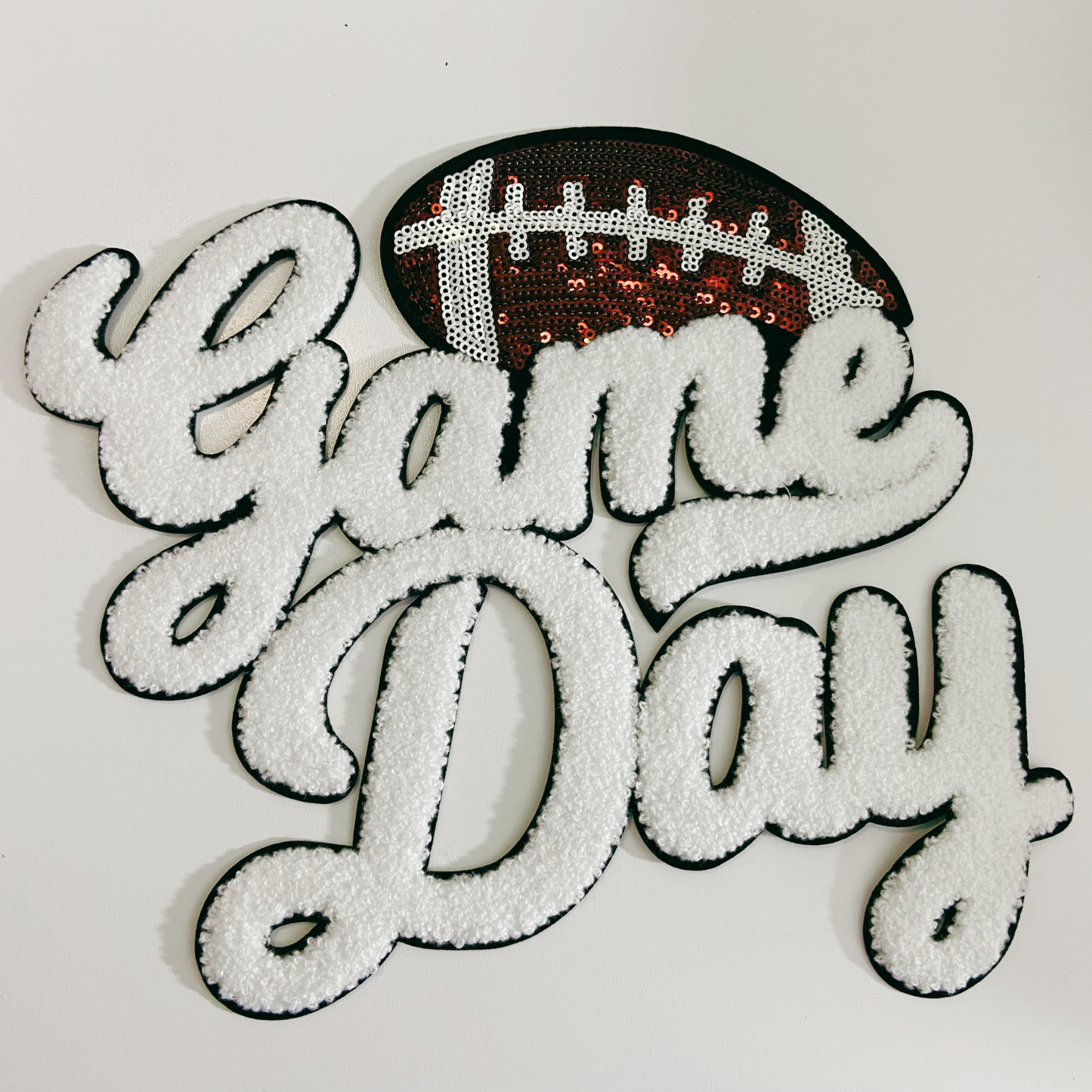 11” GAME DAY FOOTBALL - Sequins and Chenille Patch