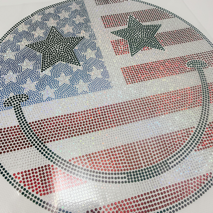 11" FLAG SMILEY  - SPANGLE  COLD PEEL