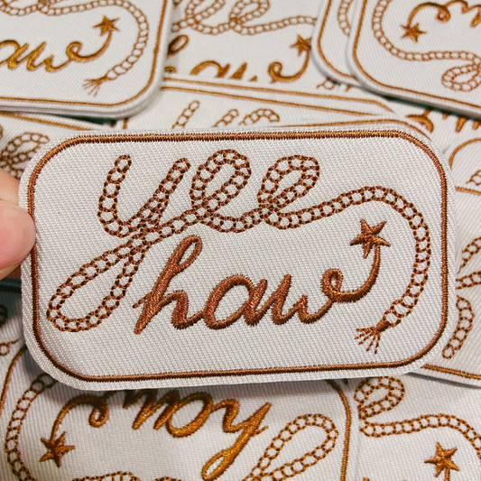 3" Yee Haw - Embroidered Hat Patch