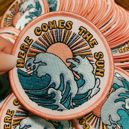 3" Here Comes The Sun -  Embroidered Hat Patch