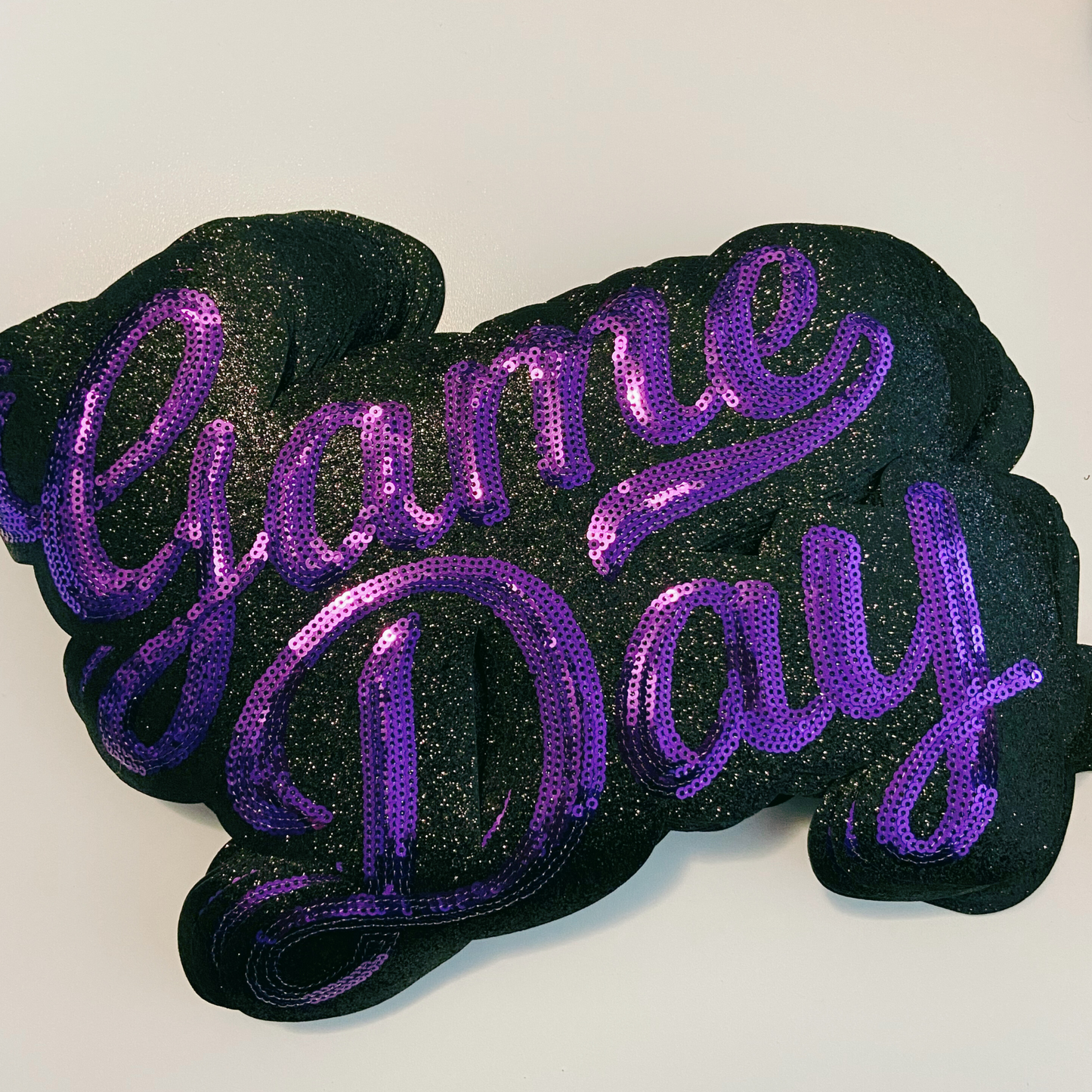 11” GAME DAY script in PURPLE - SEQUIN Patch