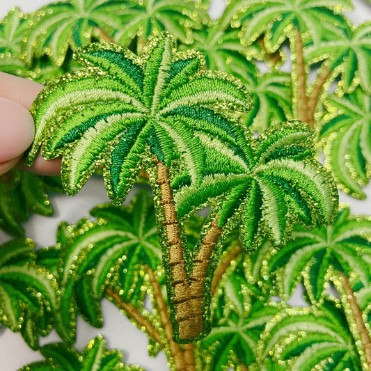 2.5" Green Palm Trees - Embroidered Hat Patch