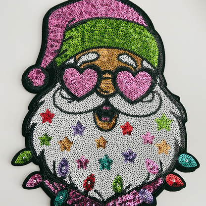 8.5" x 10.5" SANTA - SEQUIN Patch