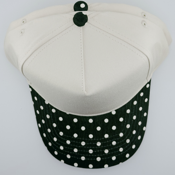 TEELUX - Cotton Structured Hat Blank -  SNAP BACK - Brown Polkadot