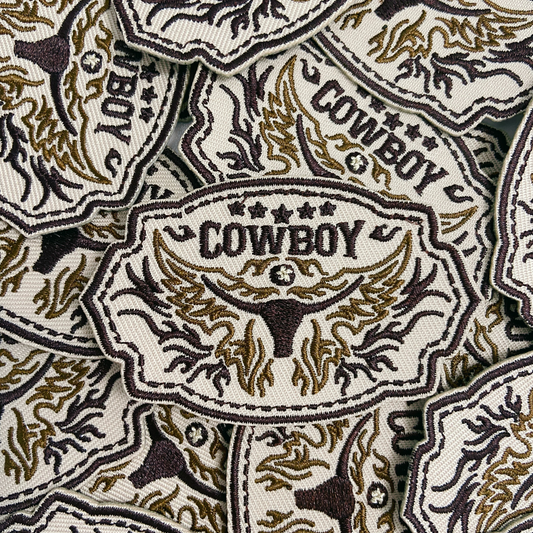 3"  Cowboy  -  Embroidered Hat Patch