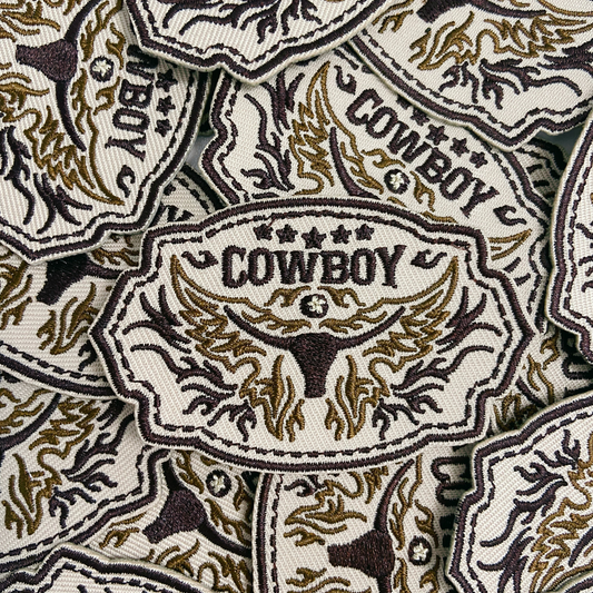 3" Cowboy - Embroidered Hat Patch