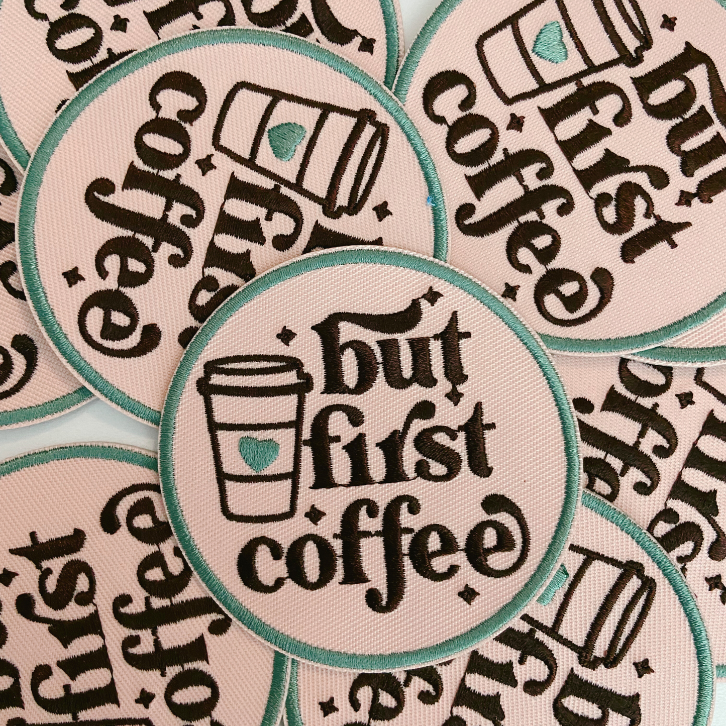 3" But First Coffee  -  Embroidered Hat Patch