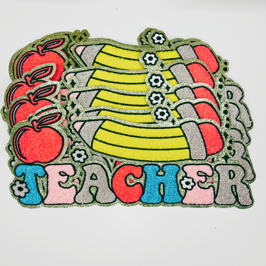 11" Teacher  - Multicolor Chenille Patch