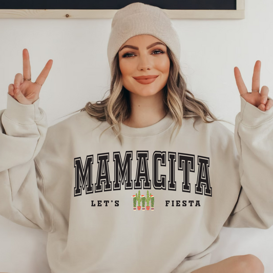 (Shirt not Included) Mamacita lets fiesta - Clear Film Transfer