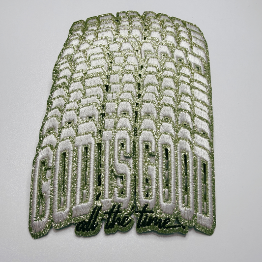 4" God Is Good (GOLD) - Embroidered Hat Patch