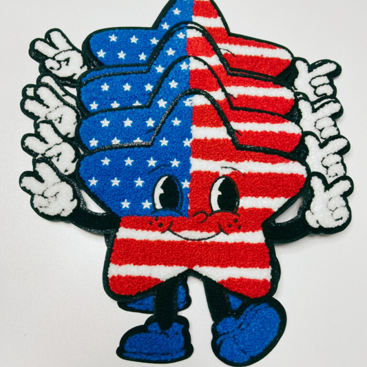 Patriotic Star  - Chenille Patch (10" x 8")