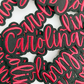 4" Carolina  Red and Black  -  Embroidered Hat Patch