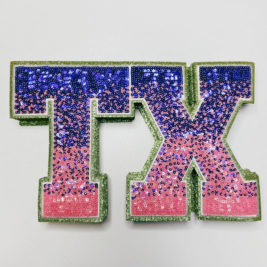 10" TX - TEXAS - Sequin Patch