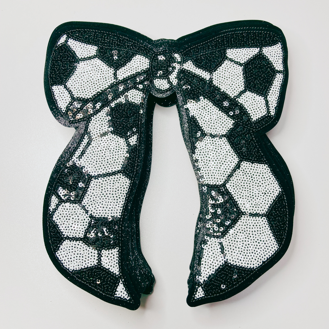 8" x 9" Soccer Bow - SEQUIN Patch