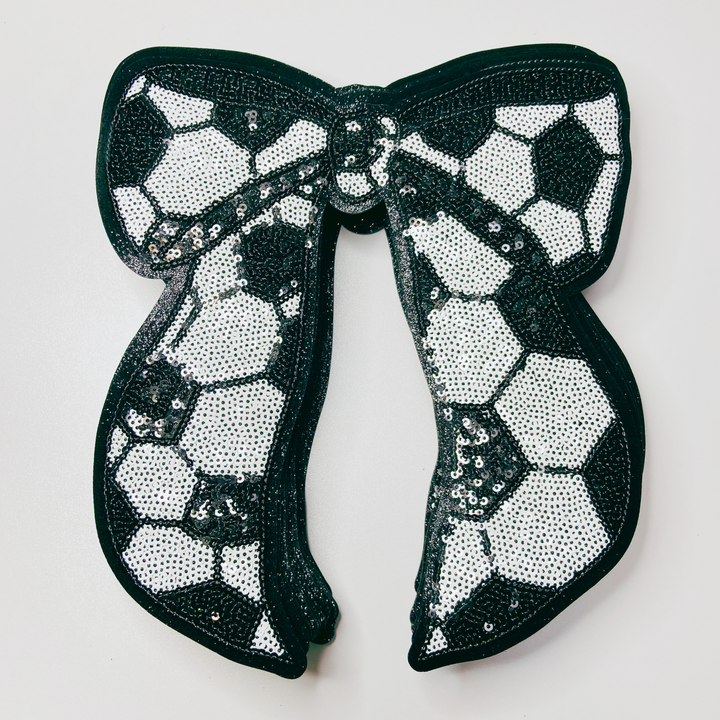 8" x 9" Soccer Bow - SEQUIN Patch