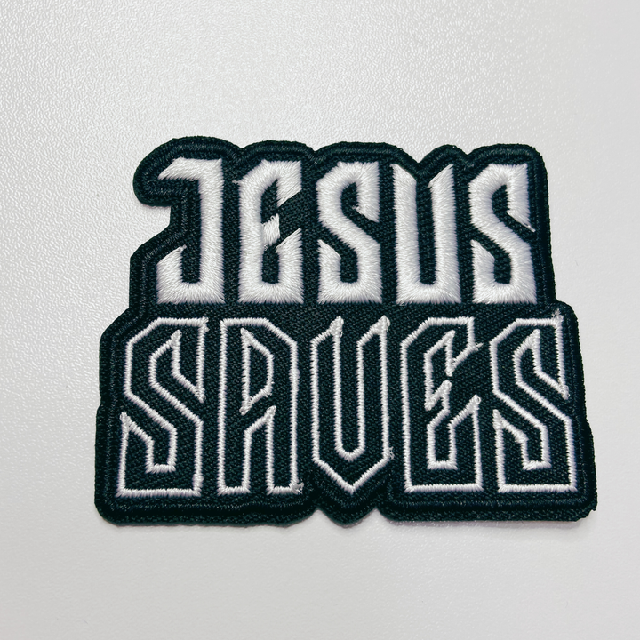 2.5" JESUS SAVES -  Embroidered Hat Patch