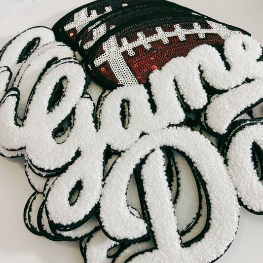 11” GAME DAY FOOTBALL - Sequins and Chenille Patch