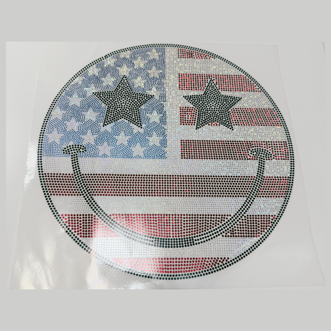 11" FLAG SMILEY  - SPANGLE  COLD PEEL