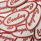 3" Cowboy in Red - Embroidered Hat Patch