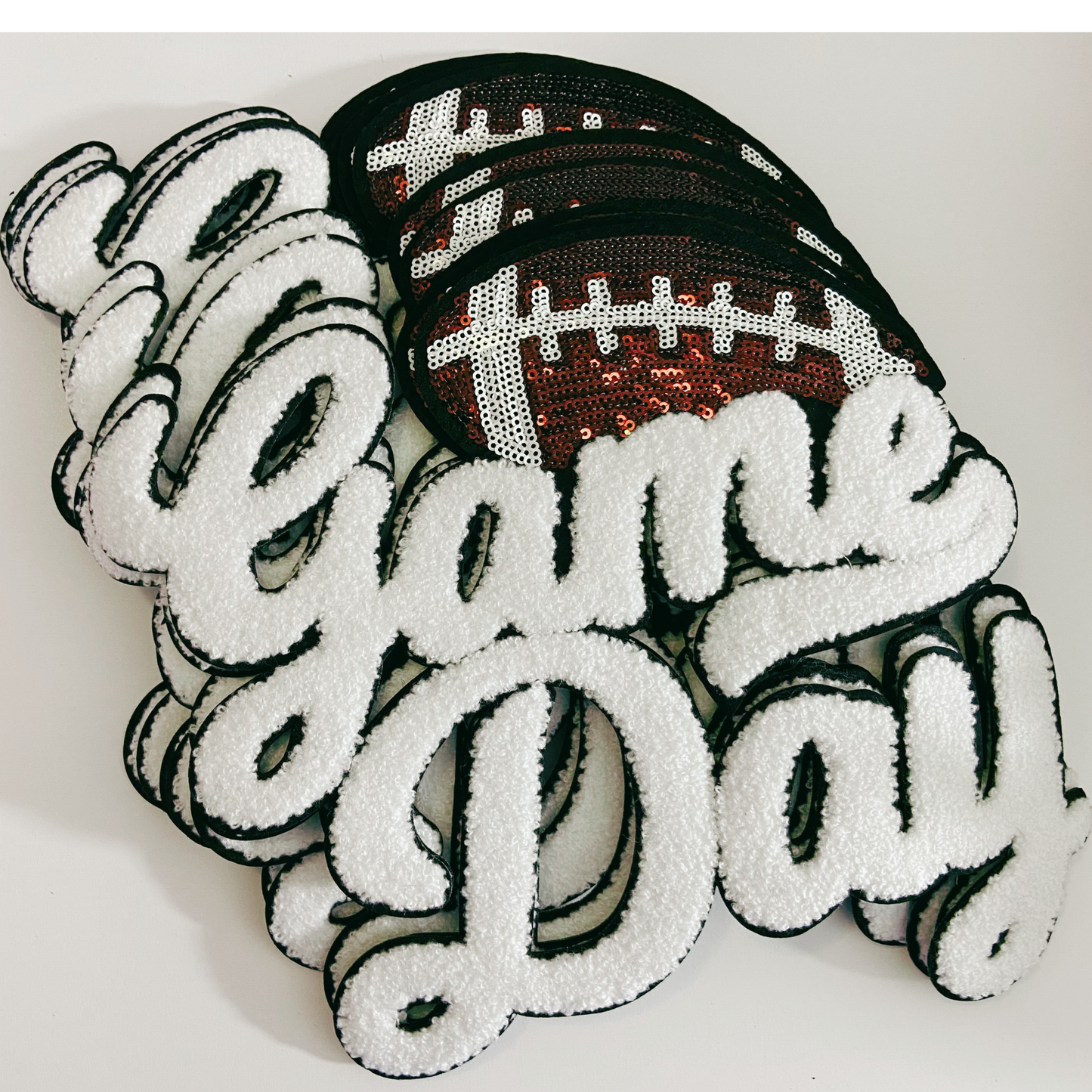 11” GAME DAY FOOTBALL - Sequins and Chenille Patch