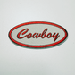 3" Cowboy in Red - Embroidered Hat Patch