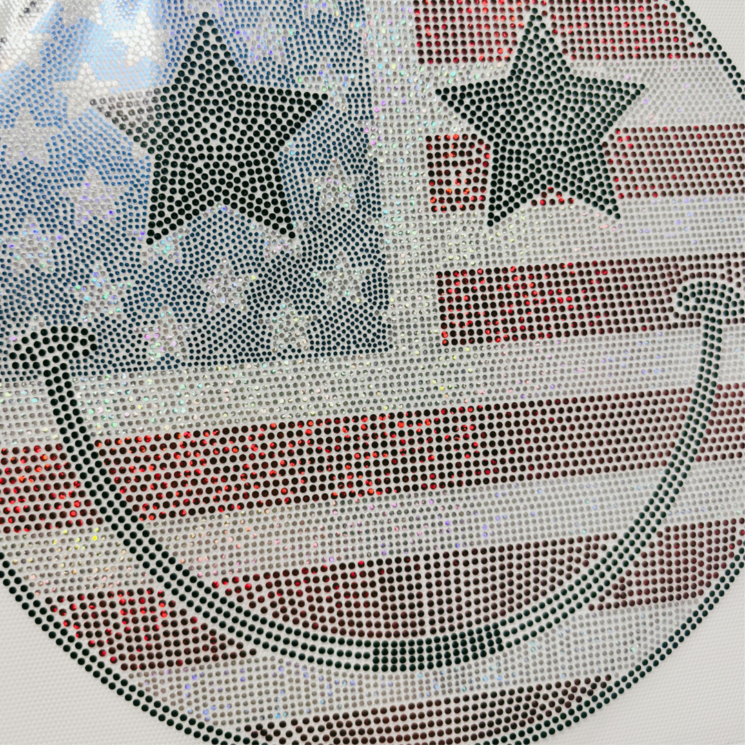 11" FLAG SMILEY  - SPANGLE  COLD PEEL