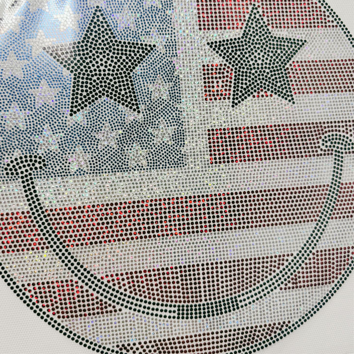 11" FLAG SMILEY  - SPANGLE  COLD PEEL