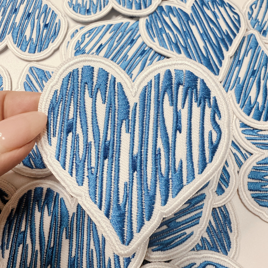 3" Massachusetts Heart - Embroidered Hat Patch