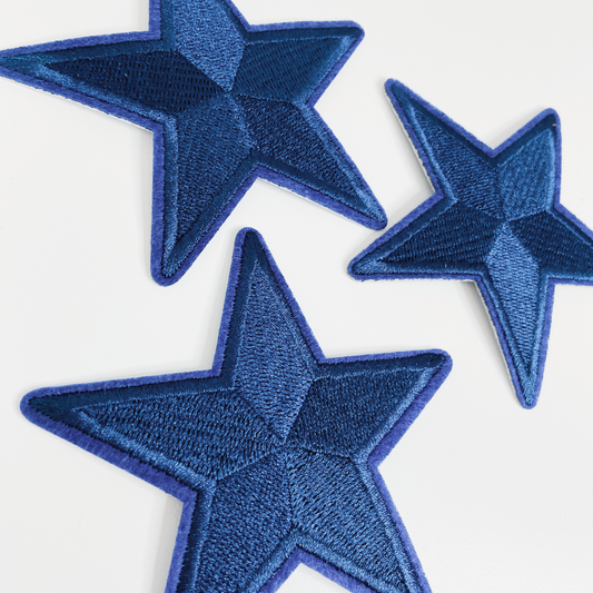 Red, White&  Blue Stars 3.5" Hat Patch   -  Embroidered hat Patch