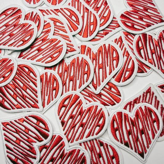 2" ALABAMA Heart - Embroidered Hat Patch