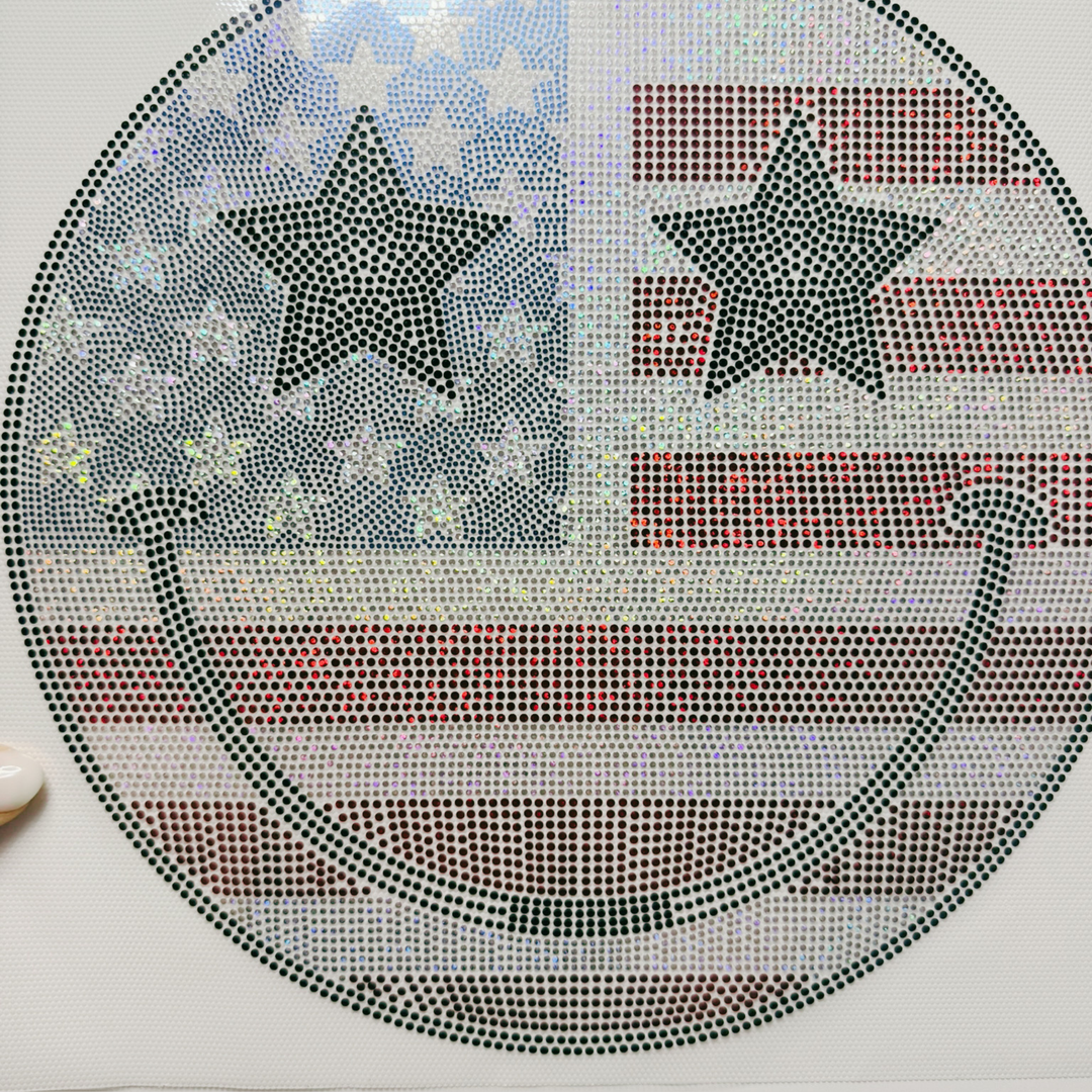 11" FLAG SMILEY  - SPANGLE  COLD PEEL
