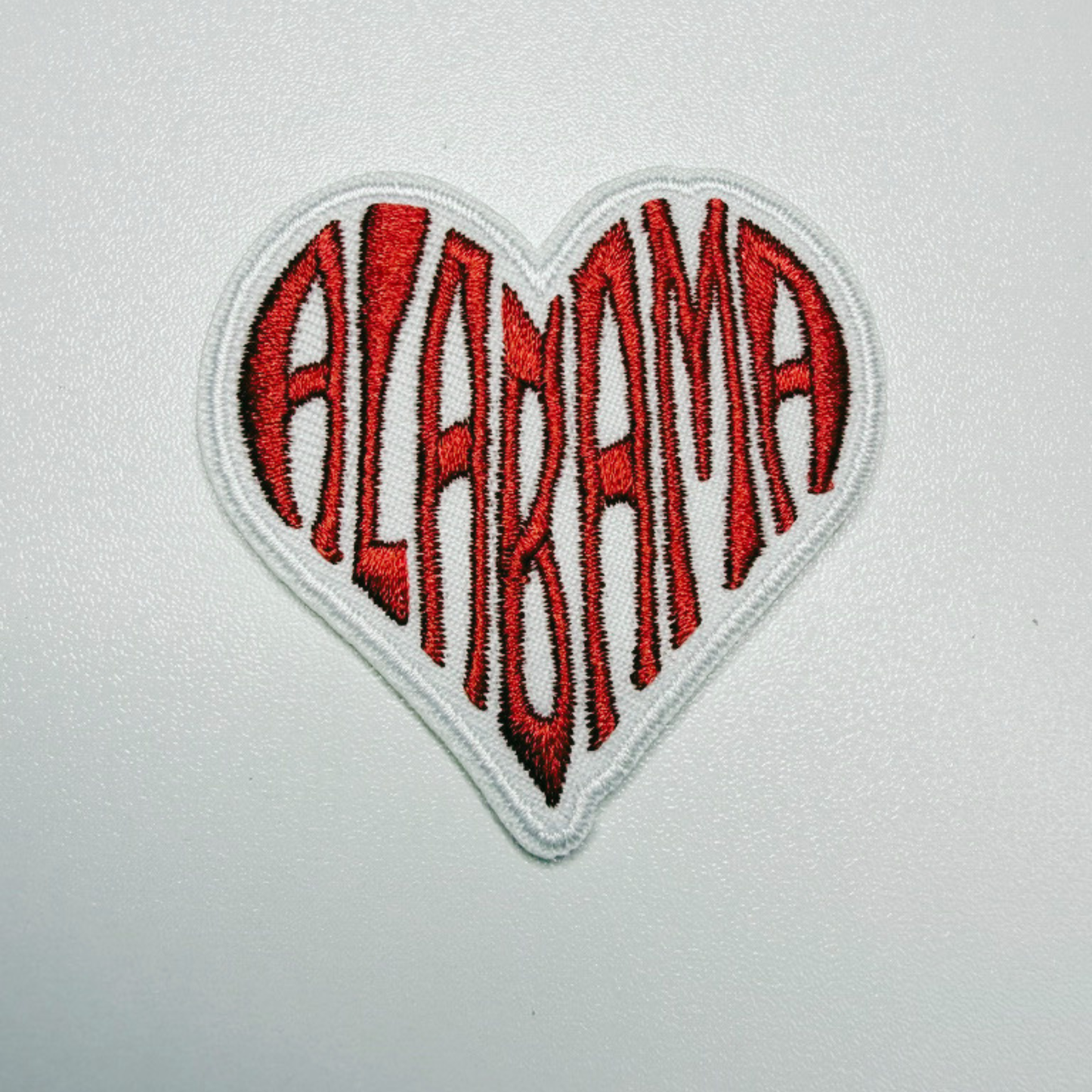 2" ALABAMA Heart -  Embroidered Hat Patch
